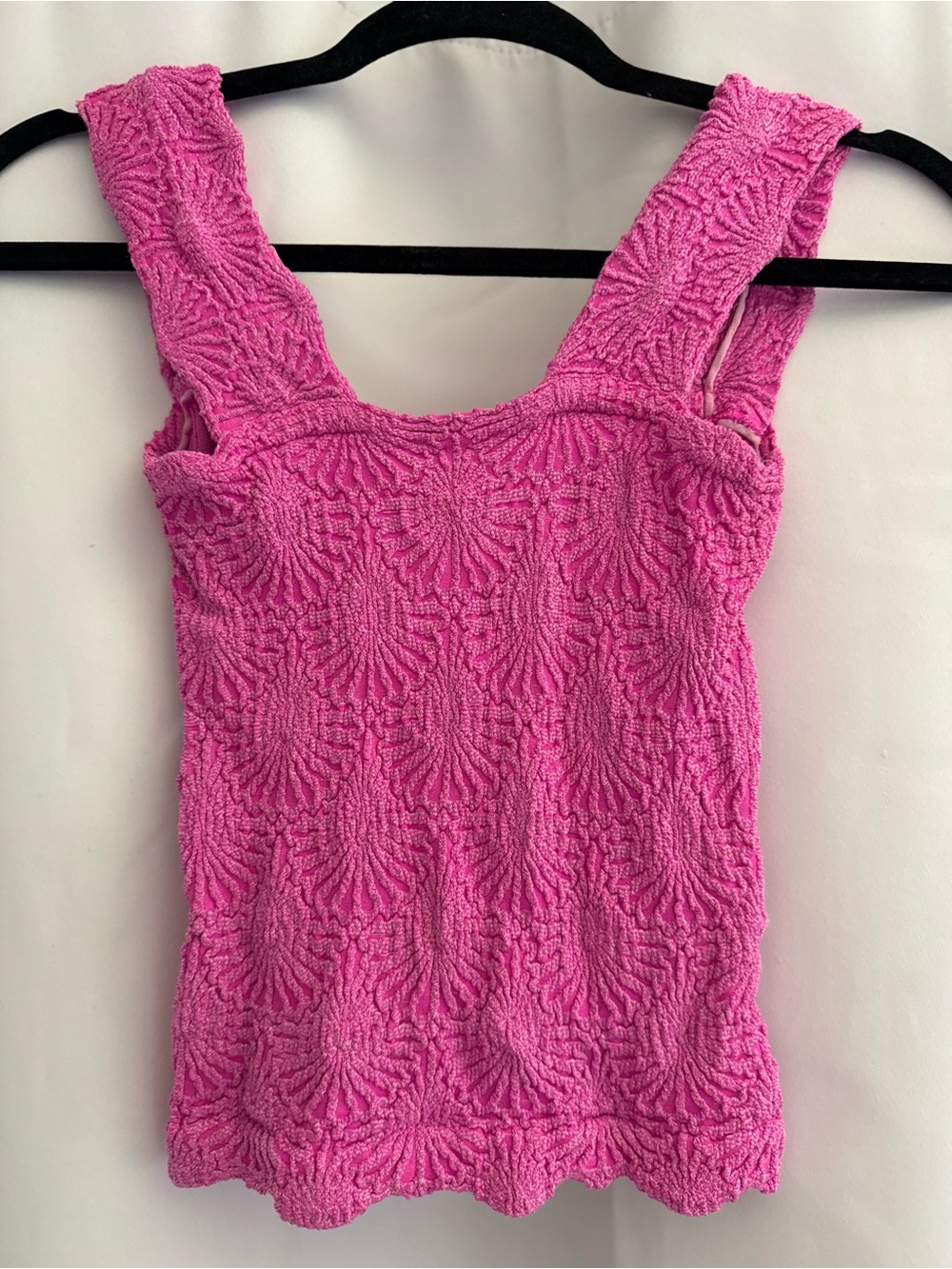 Free People Pink Textured Tank Top